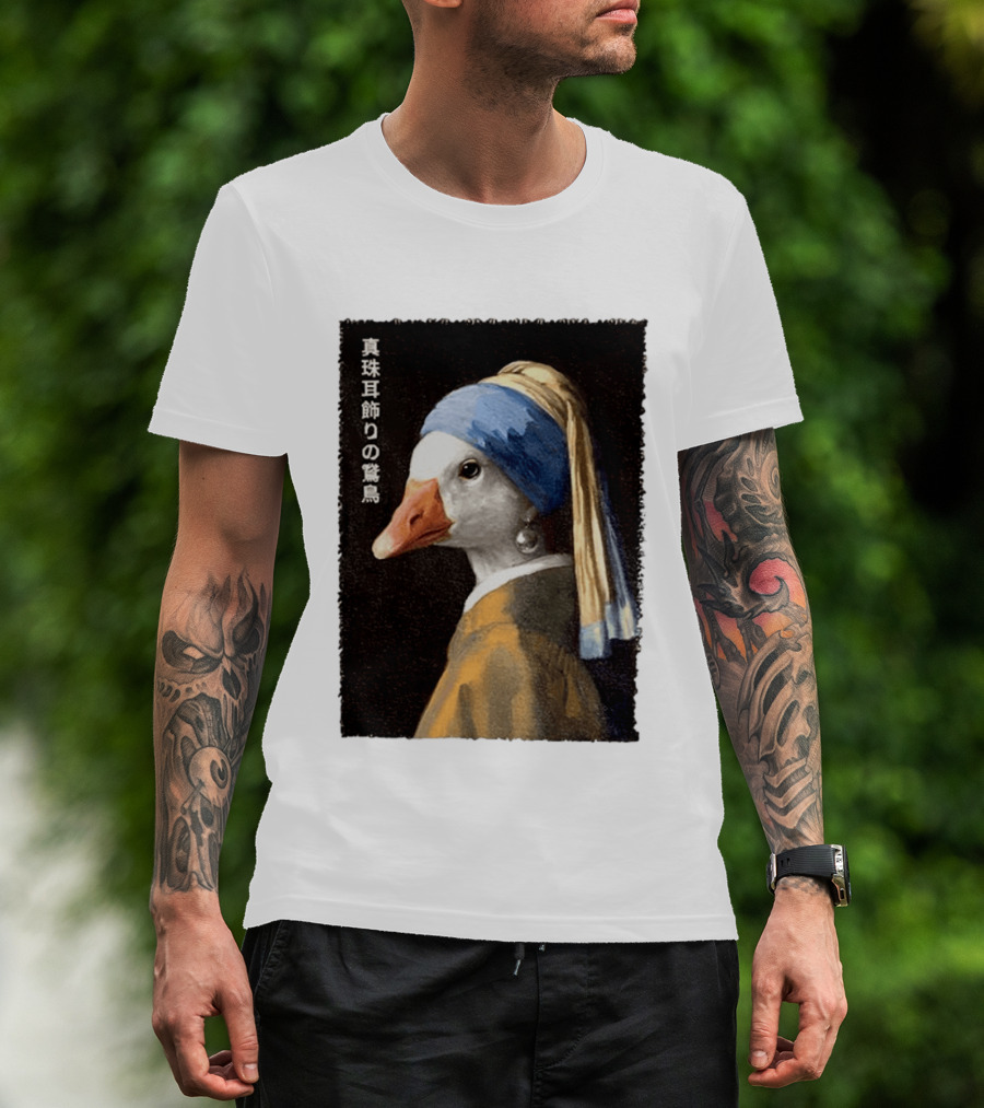 Goose With A Pearl Earring Meme Japanese T-Shirt