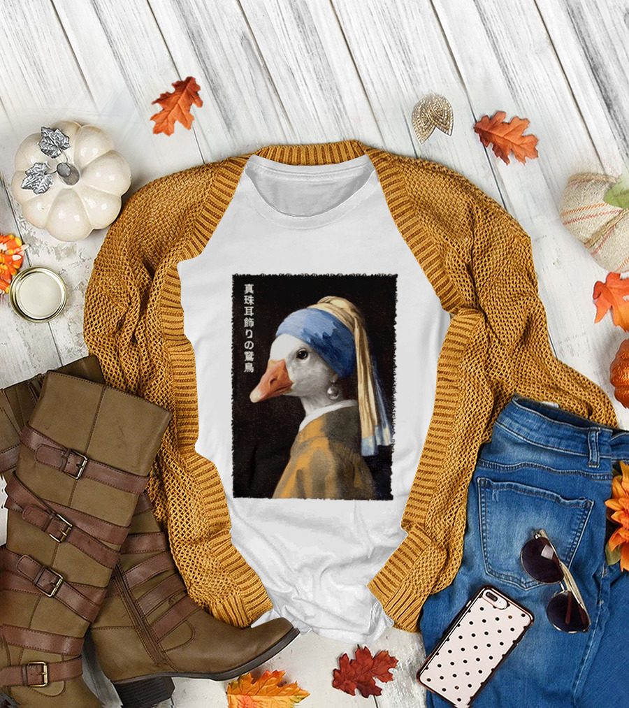 Goose With A Pearl Earring Meme Japanese T-Shirt