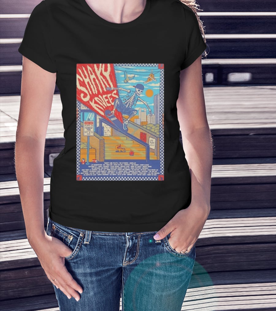 Shaky Knees Music Festival 2026 Atlanta Piedmont Park Lineup Featuring Twenty One Pilots The Strokes Gorillaz T-Shirt