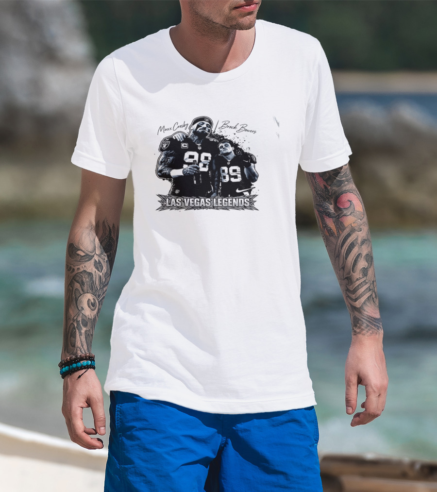 Maxx Crosby Brock Bowers 89 Las Vegas Legends 98 T-Shirt