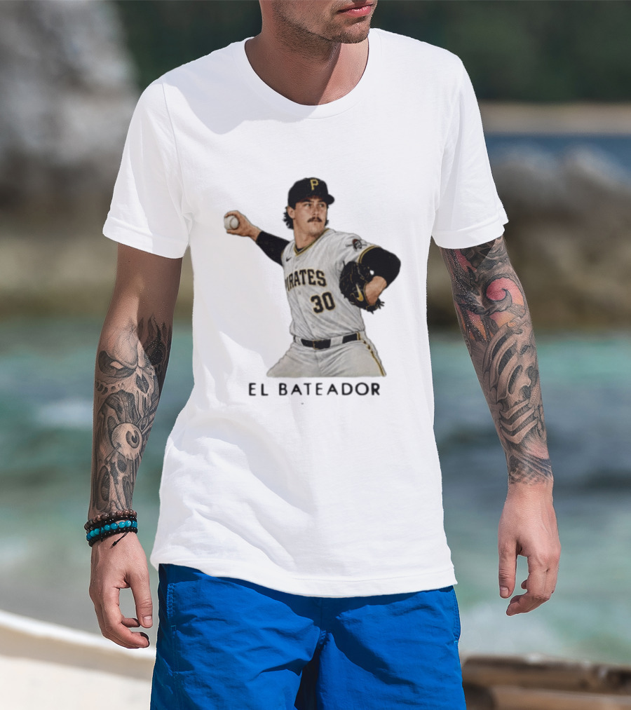 Pittsburgh Pirates Paul Skenes El Bateador Pitcher 30 MLB Baseball T-Shirt