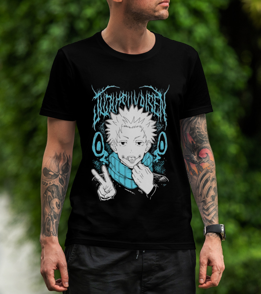 Jujutsu Kaisen Yuji Itadori Anime Manga Peace Sign T-Shirt