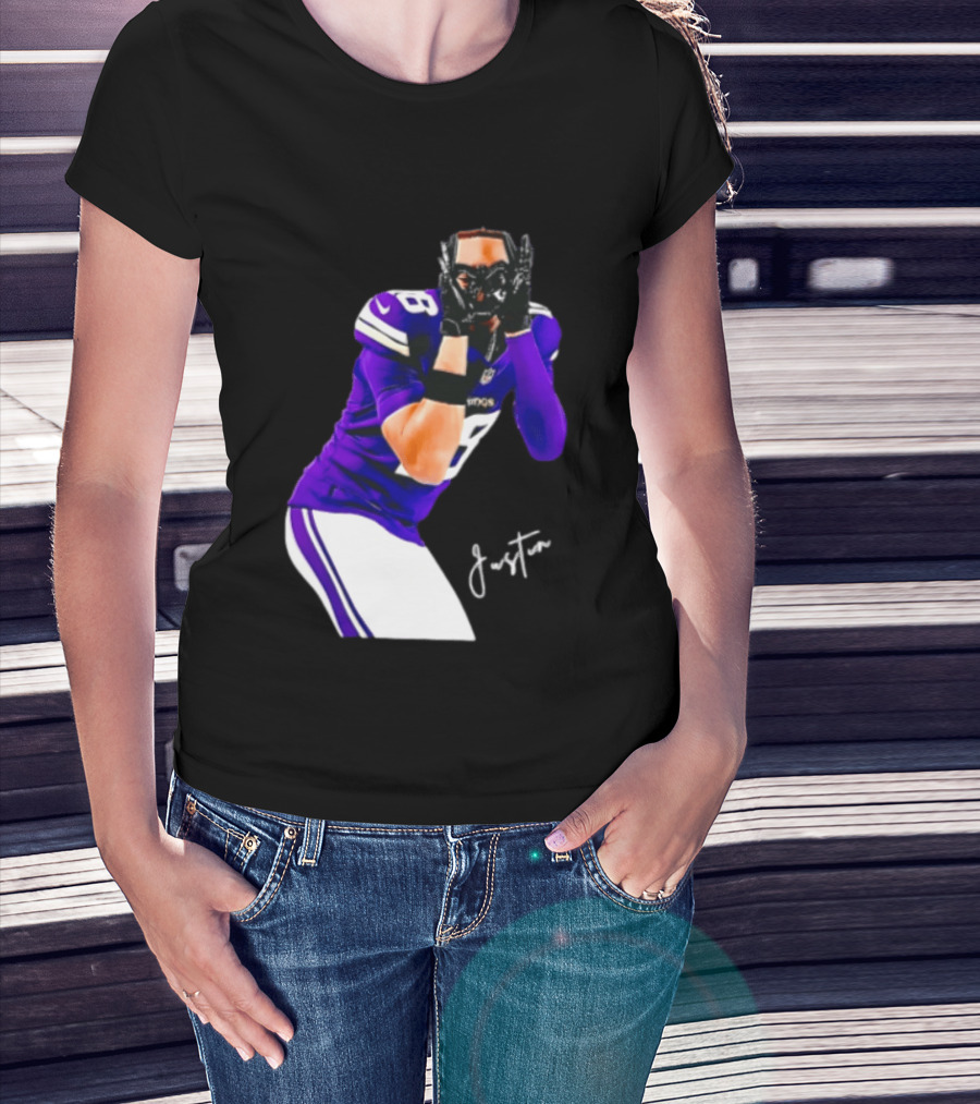Justin Jefferson Signature Minnesota Vikings Football Player Pose T-Shirt