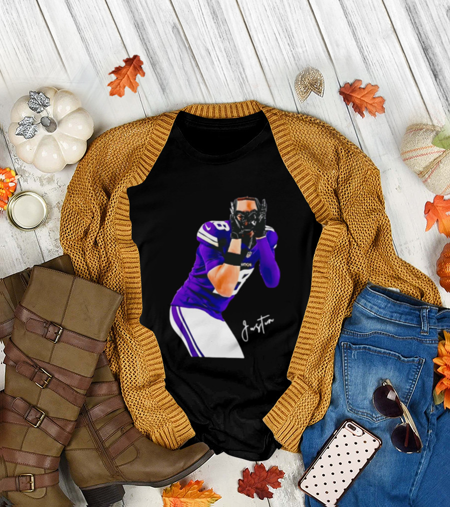 Justin Jefferson Signature Minnesota Vikings Football Player Pose T-Shirt