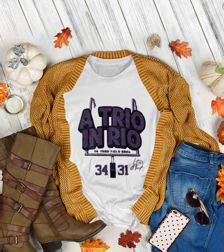A Trio In Rio 34 31 Baltimore Ravens Victory Celebration T-Shirt