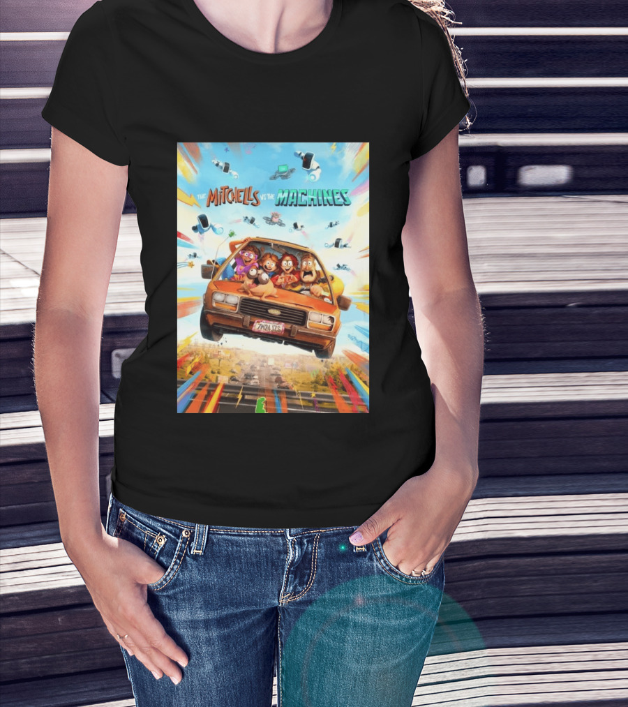 The Mitchells Vs The Machines Animated Family Adventure Robot Chaos T-Shirt