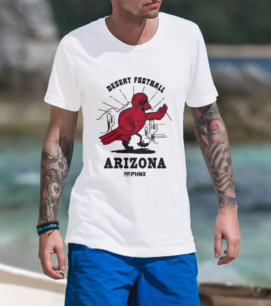 Arizona Desert Football PHNX Bird Cactus Sports T-Shirt