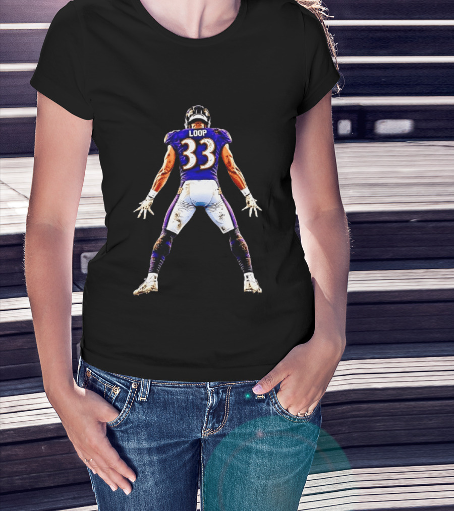 Loop 33 Baltimore Ravens Football Player Jersey T-Shirt