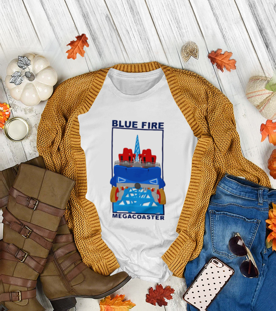 Blue Fire Megacoaster Roller Car T-Shirt