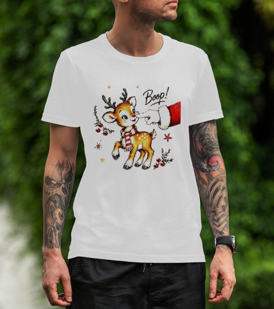 Boop Reindeer Santa Claus Hand Christmas Festive Holiday Magic T-Shirt