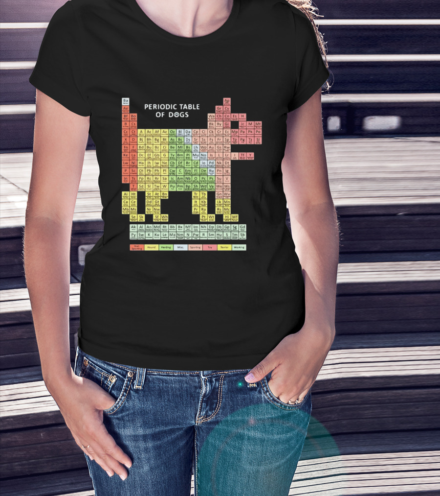 Periodic Table Of Dogs Breed Chart Non Sporting Hound Herding Misc Sporting Toy Terrier Working T-Shirt