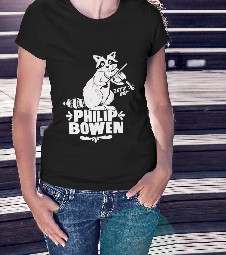 Philip Bowen Raccoon Playing Violin Let's Go T-Shirt