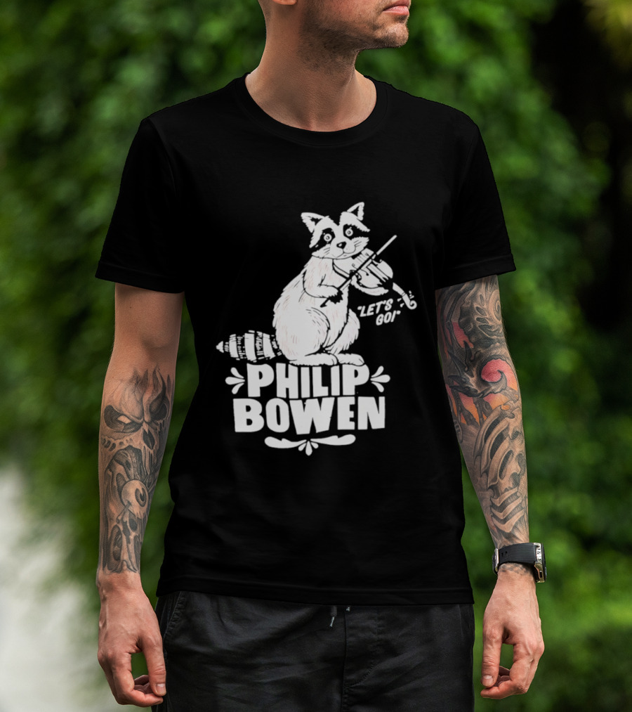 Philip Bowen Raccoon Playing Violin Let's Go T-Shirt