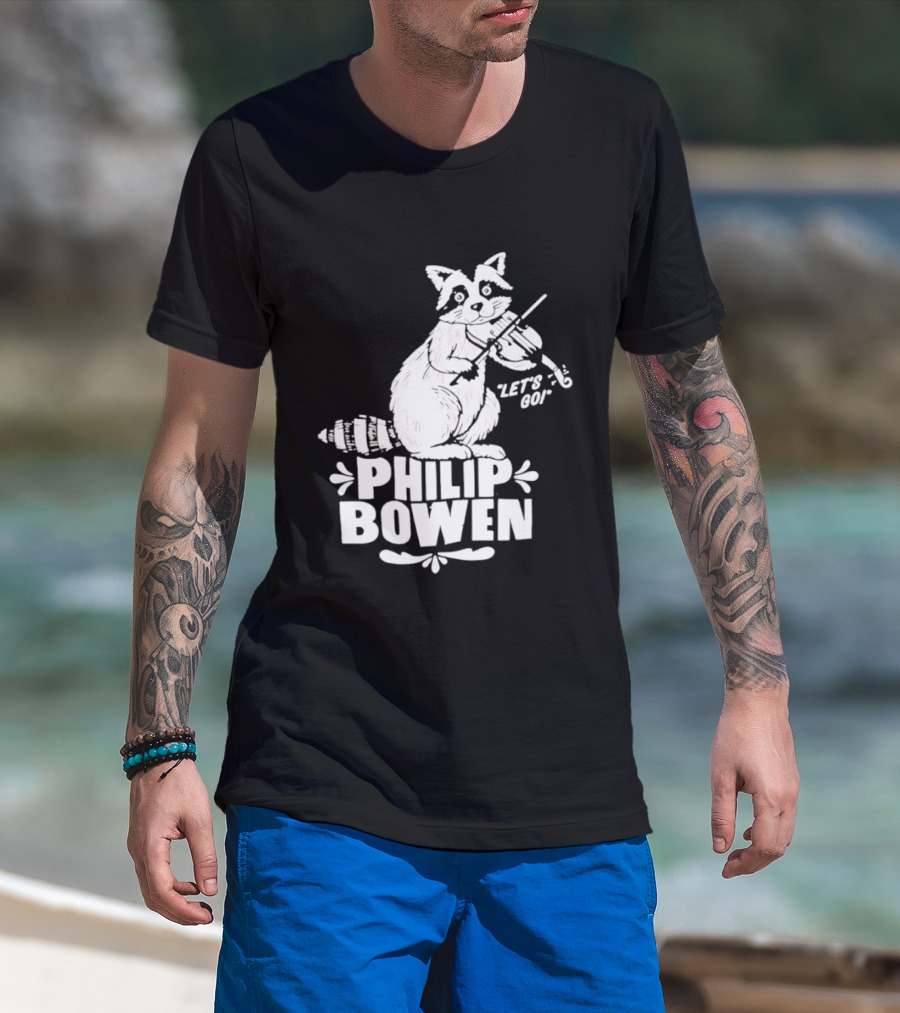 Philip Bowen Raccoon Playing Violin Let's Go T-Shirt