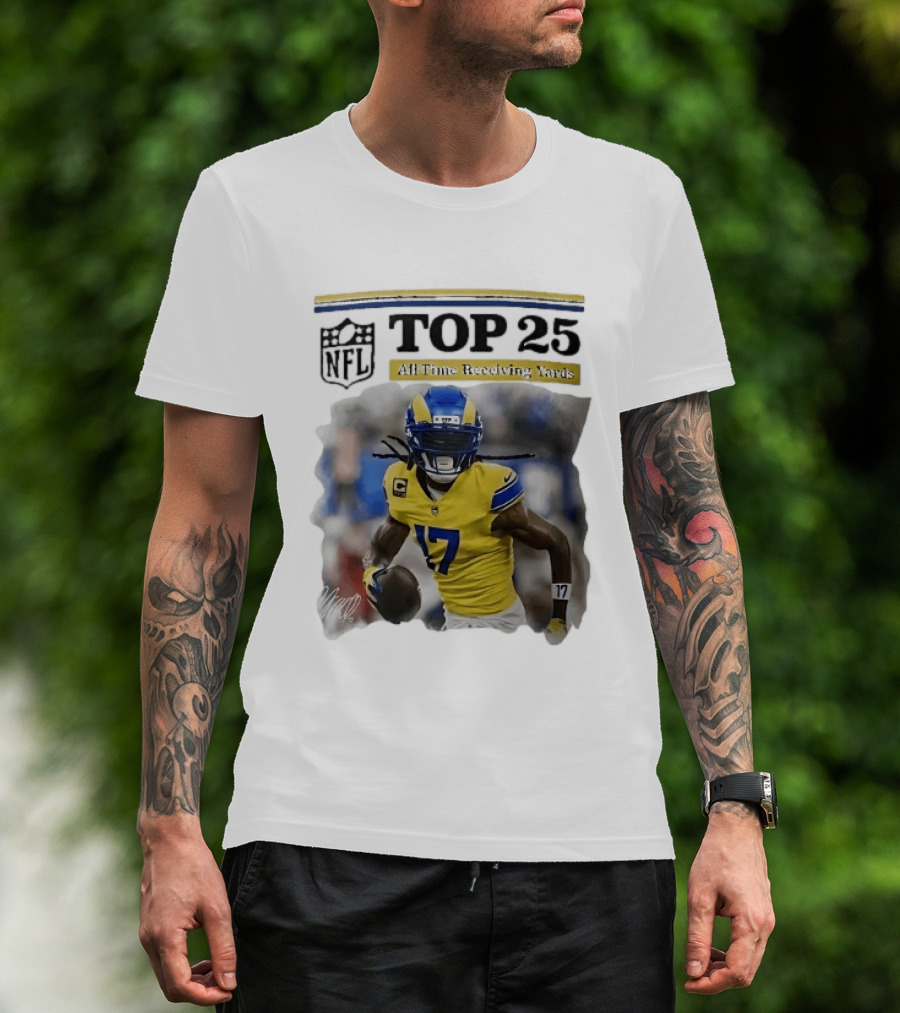 NFL Top 25 All Time Receiving Yards 17 T-Shirt