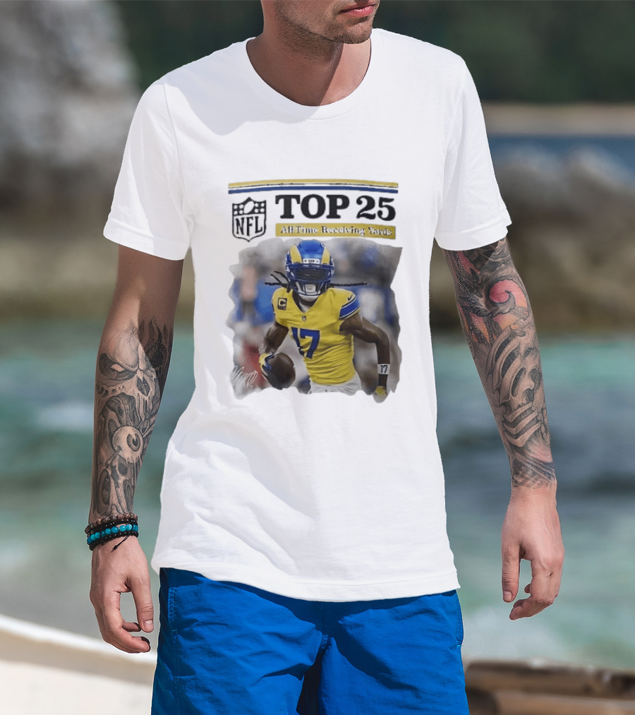 NFL Top 25 All Time Receiving Yards 17 T-Shirt