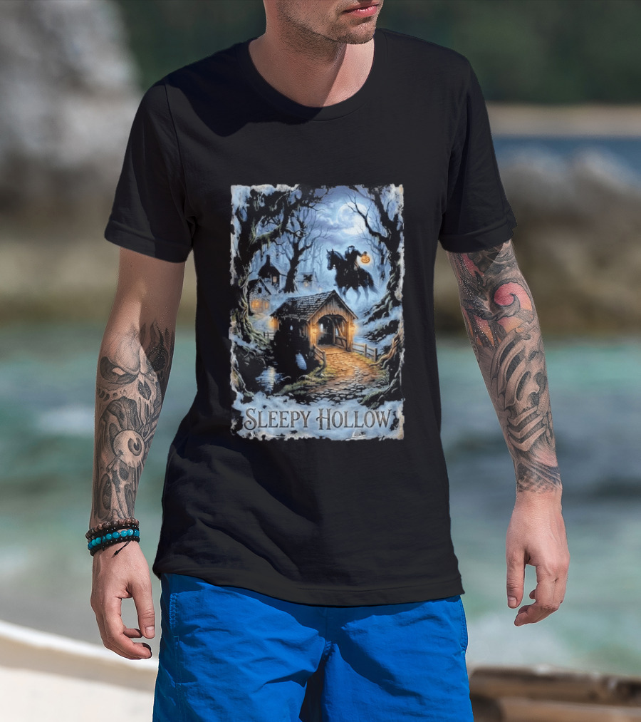 Sleepy Hollow Halloween Headless Horseman Bridge Scene Jack & Jones T-Shirt