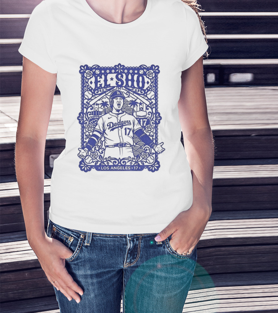 Shohei Ohtani El Sho Papel Picado Los Angeles Baseball T-Shirt