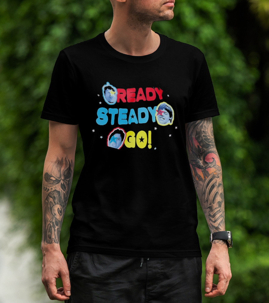Ready Steady Go Friends Pop Music Colorful Star Portraits T-Shirt