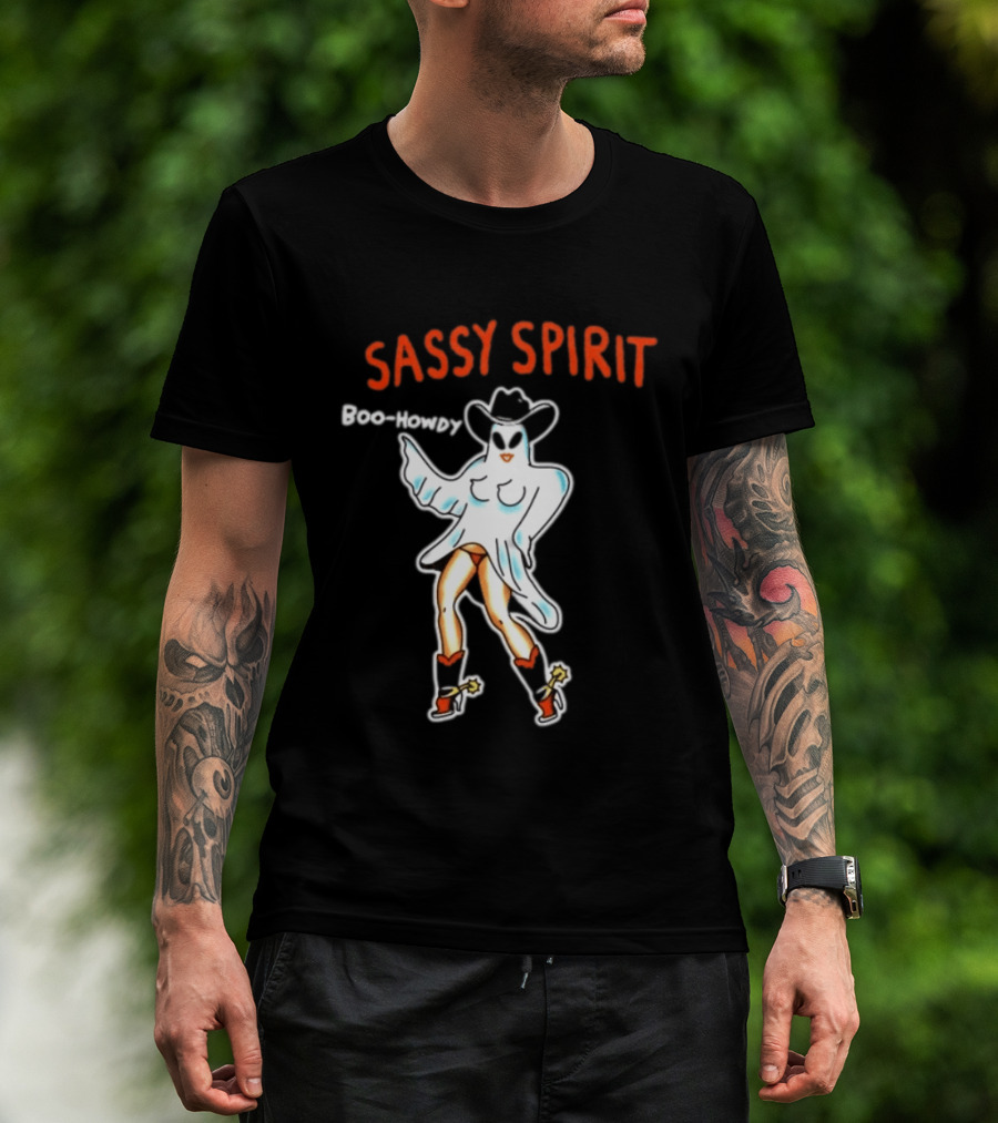 Sassy Spirit Boo Howdy Ghost Cowgirl Western Halloween Costume T-Shirt