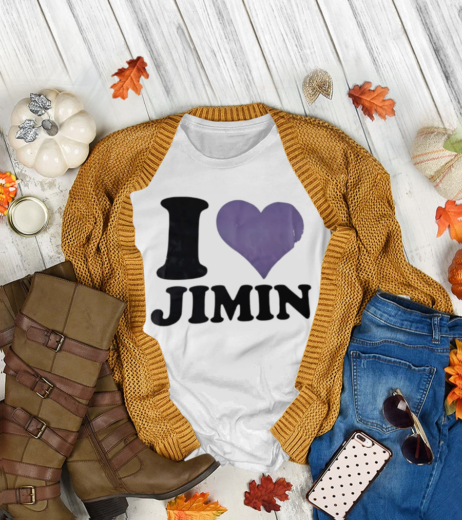 I Love Jimin Heart K Pop BTS Fan Merchandise T-Shirt