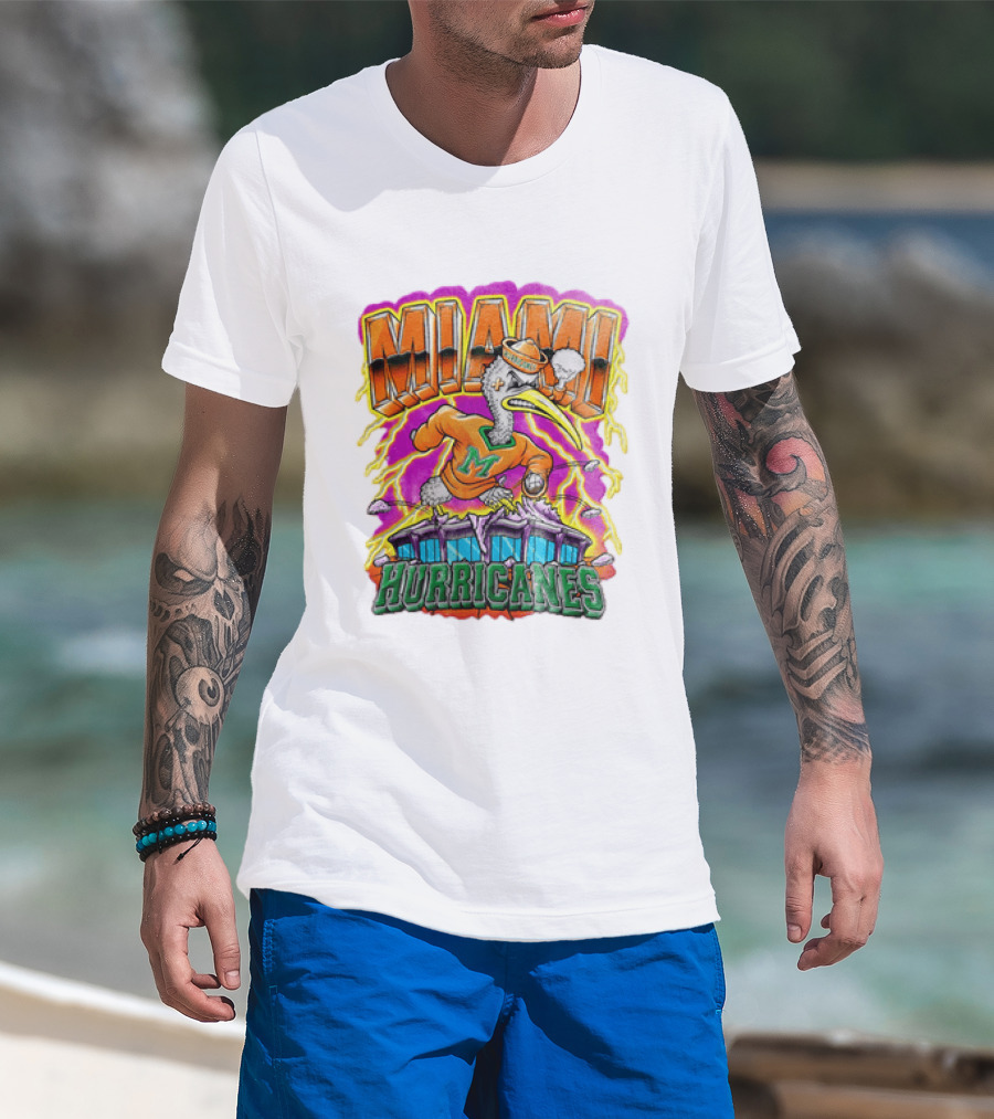 Miami Hurricanes Vintage Style Go Canes U Throwback T-Shirt