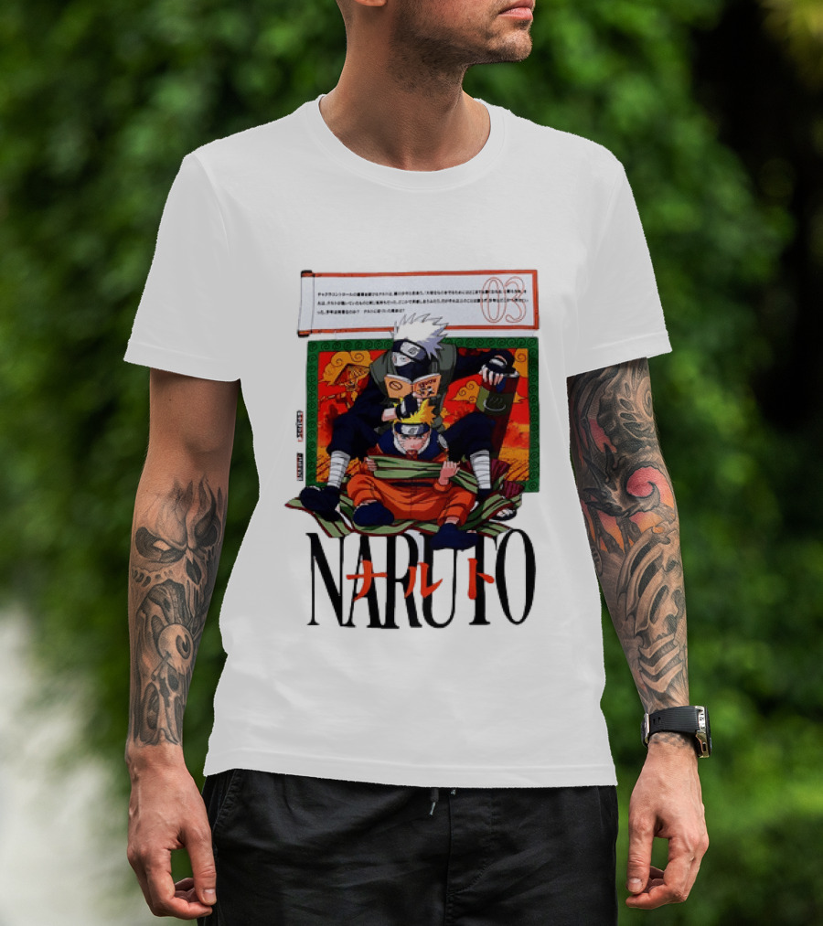 Naruto Kakashi 72 Series Manga Cover Style Anime T-Shirt