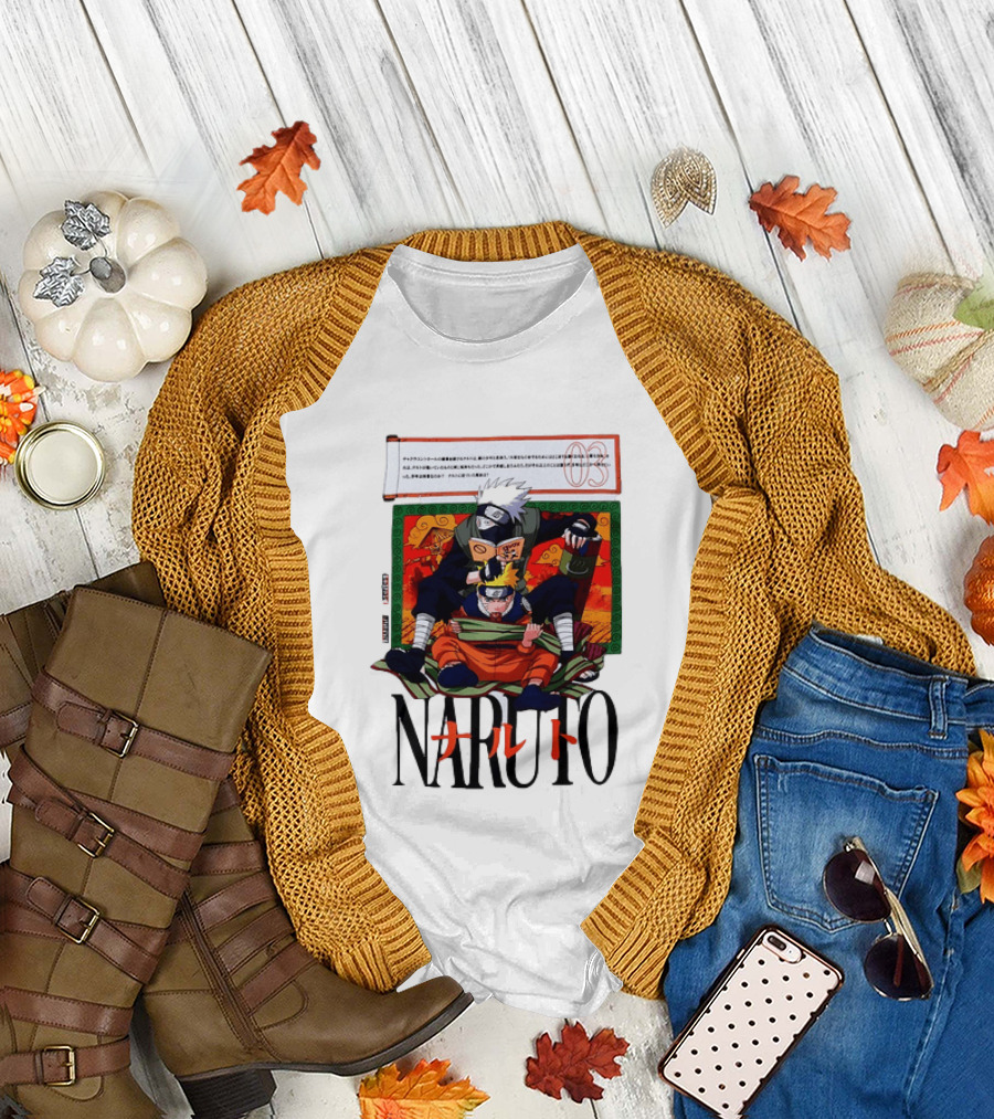 Naruto Kakashi 72 Series Manga Cover Style Anime T-Shirt
