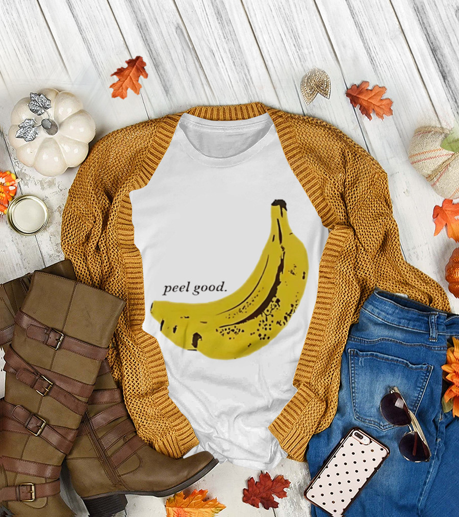 Peel Good Banana Fruit Minimalist Yellow T-Shirt