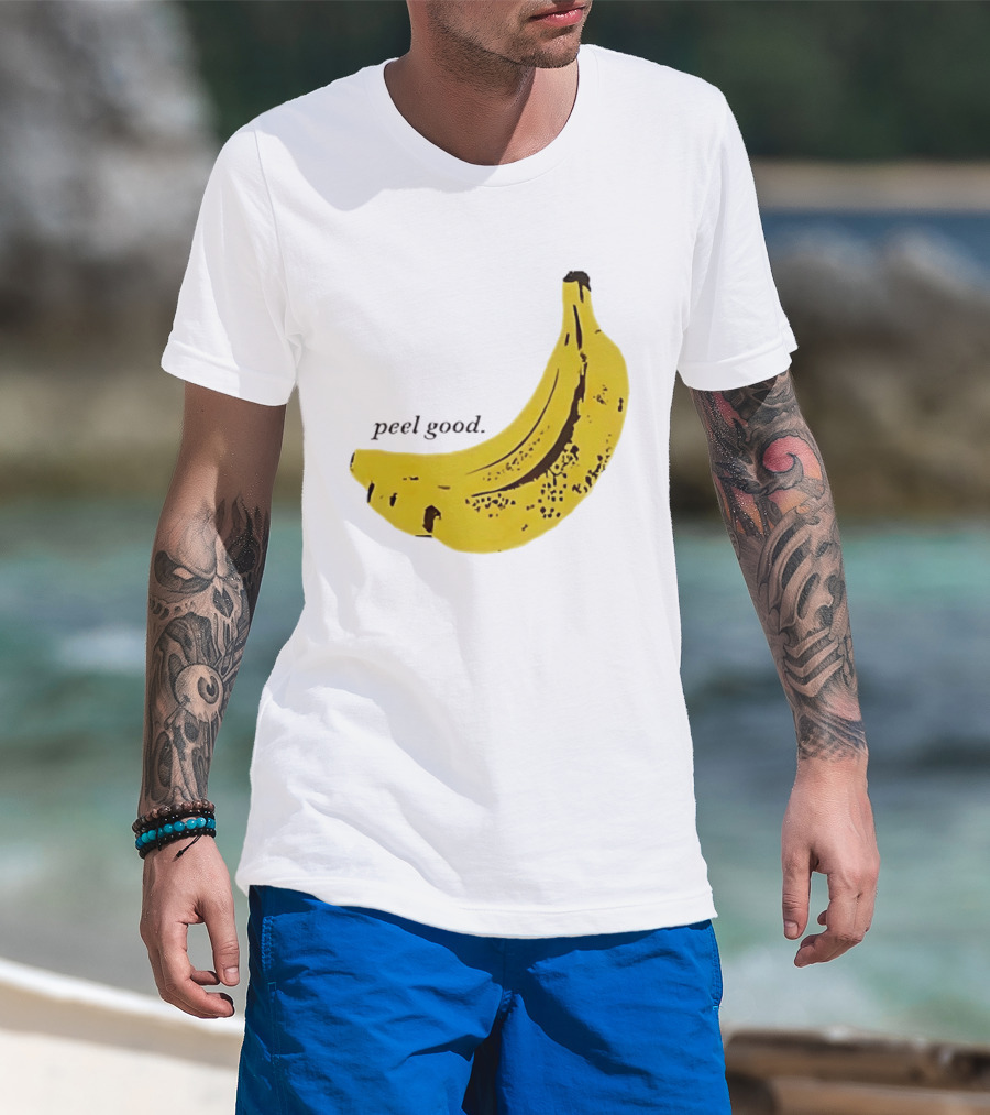 Peel Good Banana Fruit Minimalist Yellow T-Shirt