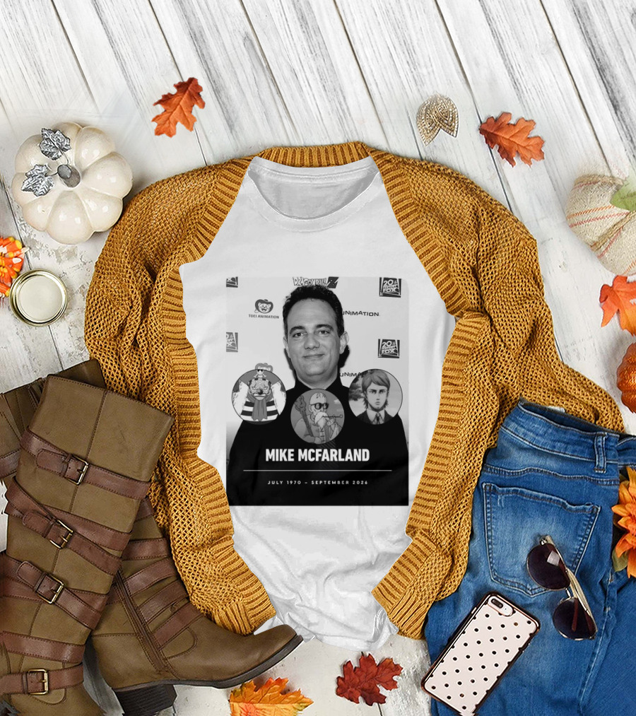 Mike McFarland July 1970 September 2026 Dragon Ball One Piece Attack On Titan Funimation Toei Animation Memorial T-Shirt