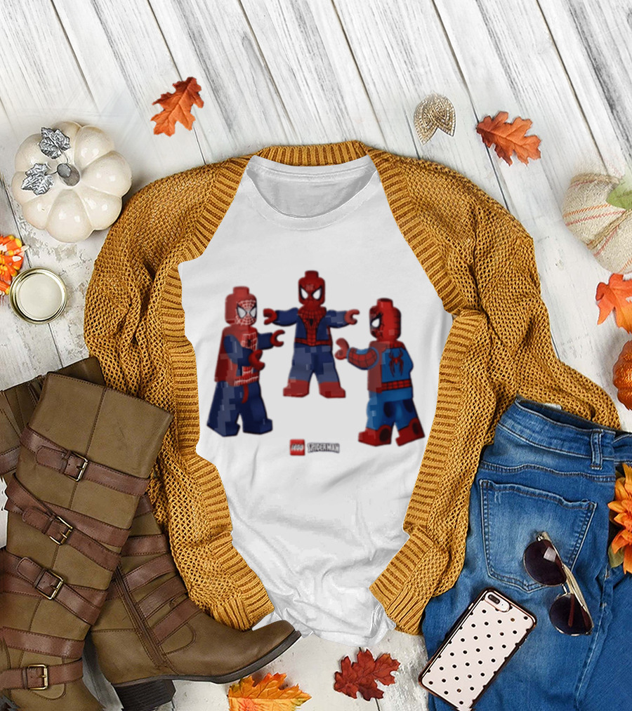 LEGO Spider Man Three Figures Meme Poses T-Shirt