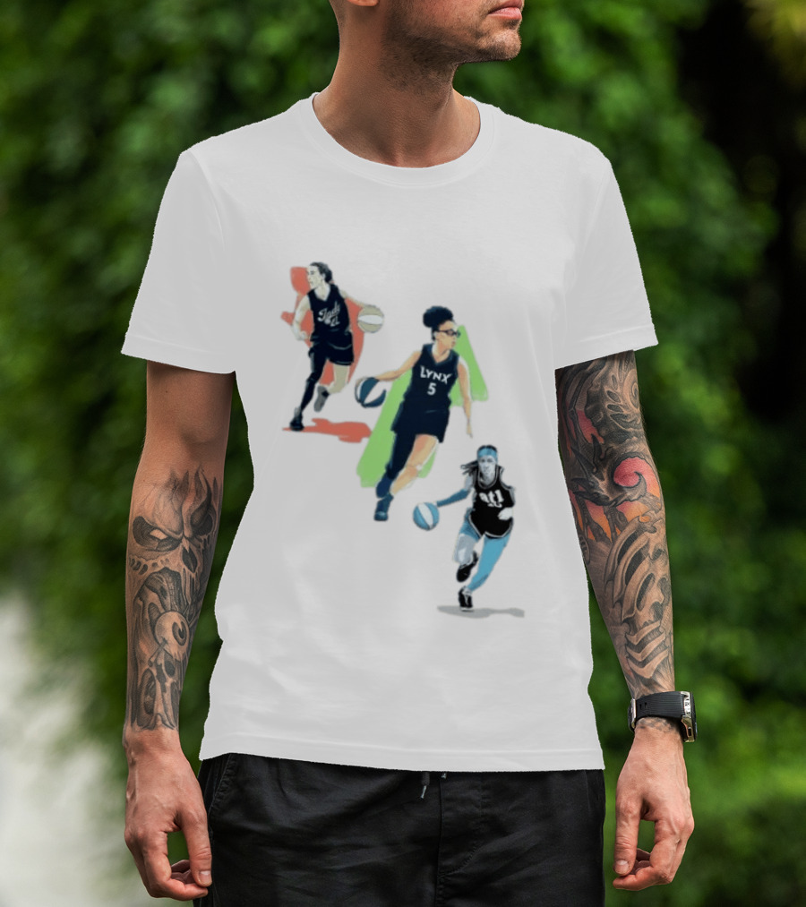 WNBA Players Indy 22 Lynx 5 Atlanta 10 Basketball Action T-Shirt