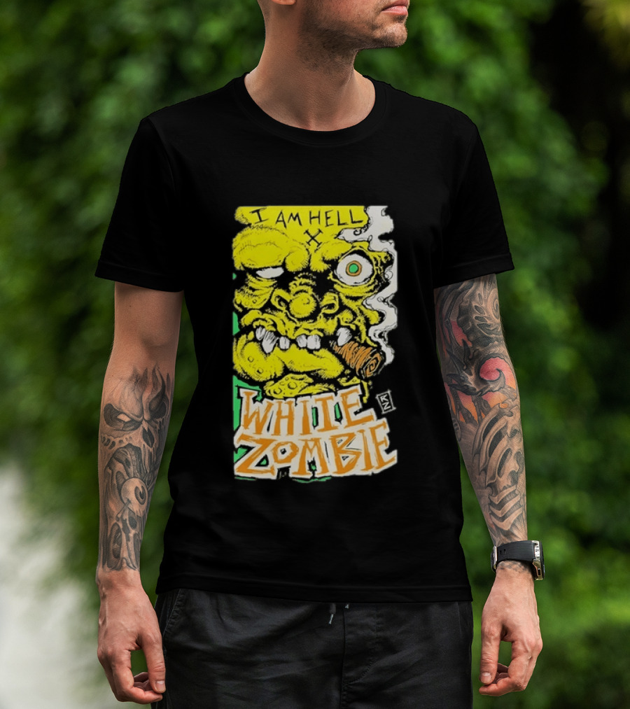 White Zombie I Am Hell Heavy Metal Band Artwork Monster Face T-Shirt