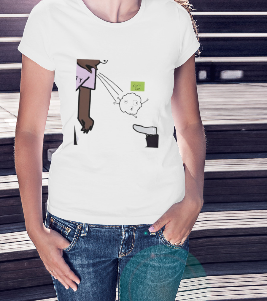 A'ja Wilson Pregame Gum Out Of Her Mouth Cartoon Style Humor T-Shirt