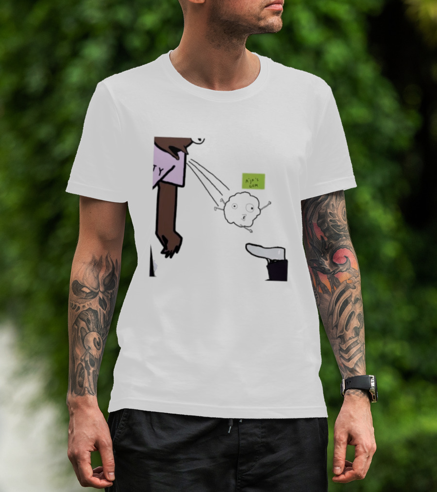 A'ja Wilson Pregame Gum Out Of Her Mouth Cartoon Style Humor T-Shirt
