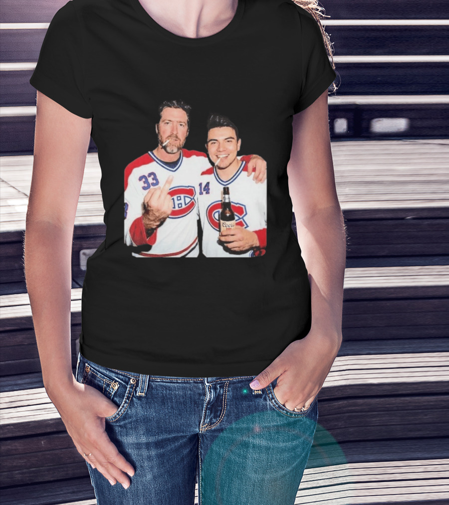 Patrick Roy Nick Suzuki Coors Montreal Canadiens Middle Finger Smoking T-Shirt