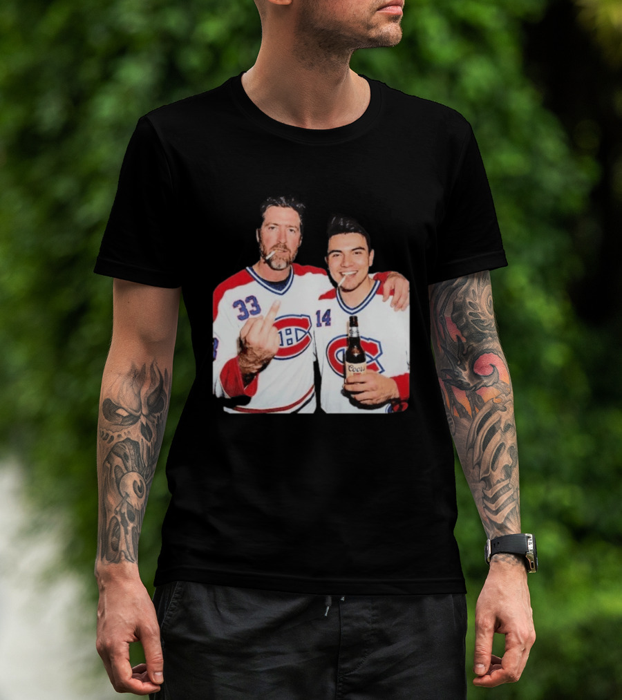 Patrick Roy Nick Suzuki Coors Montreal Canadiens Middle Finger Smoking T-Shirt