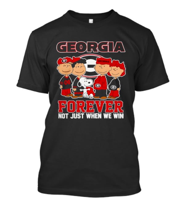 Georgia Bulldogs Peanuts Forever Not Just When We Win Snoopy Woodstock T-Shirt