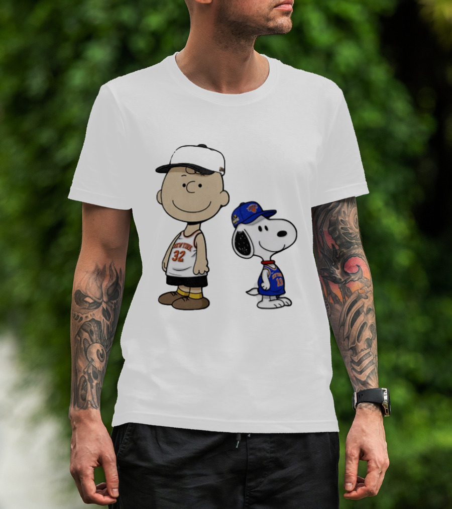 Charlie Brown Snoopy New York Knicks NBA 2026 Basketball Fans T-Shirt