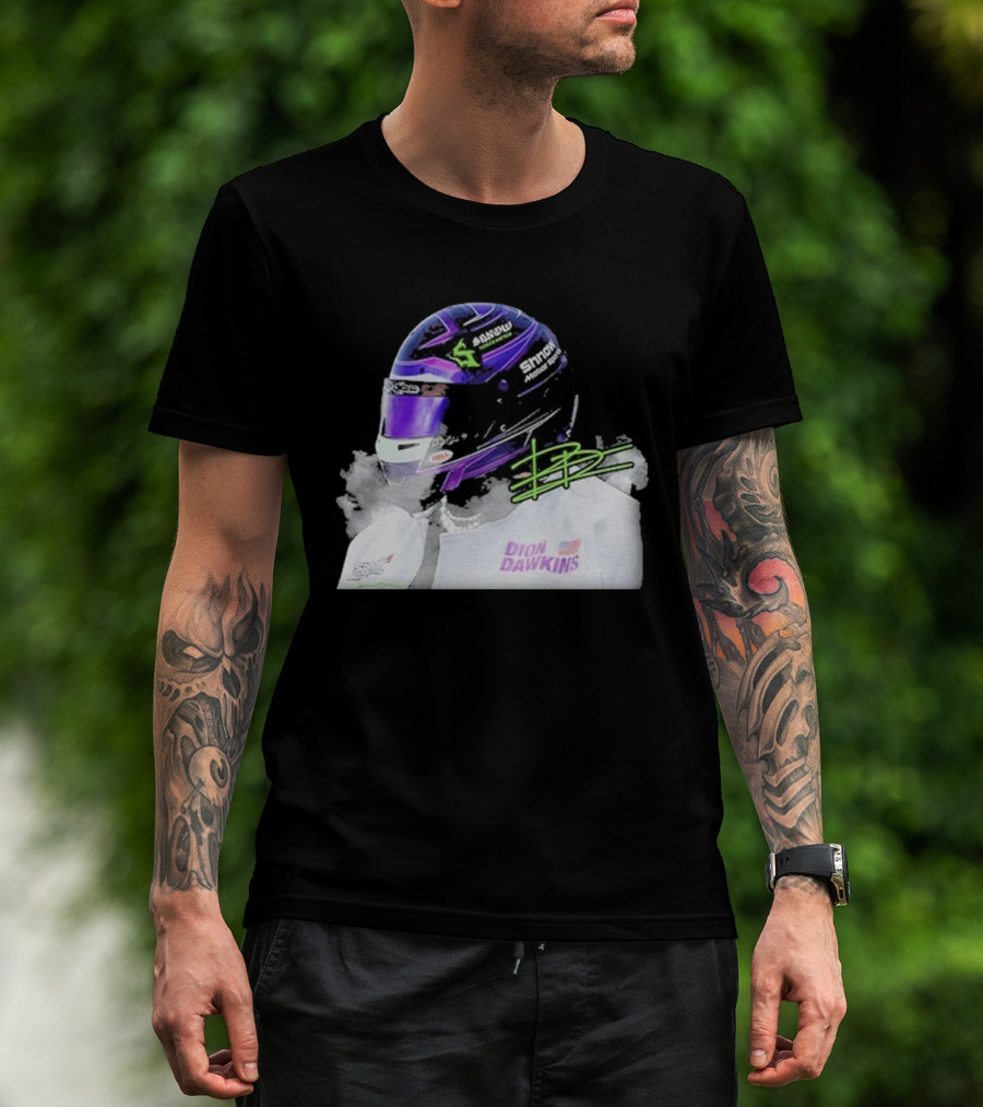 Soul Motorsports Dion Dawkins Racing Helmet Signature T-Shirt