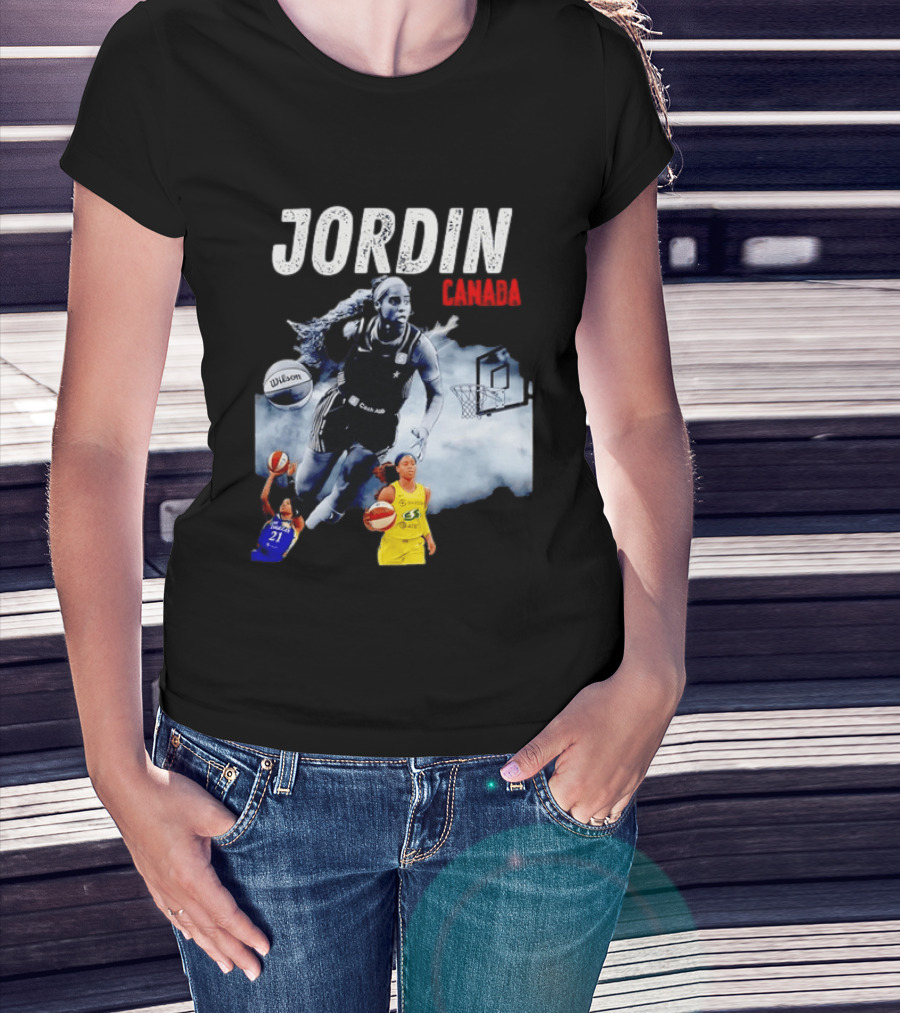 Jordin Canada Los Angeles Basketball Star Wilson Ball Slam Dunk T-Shirt
