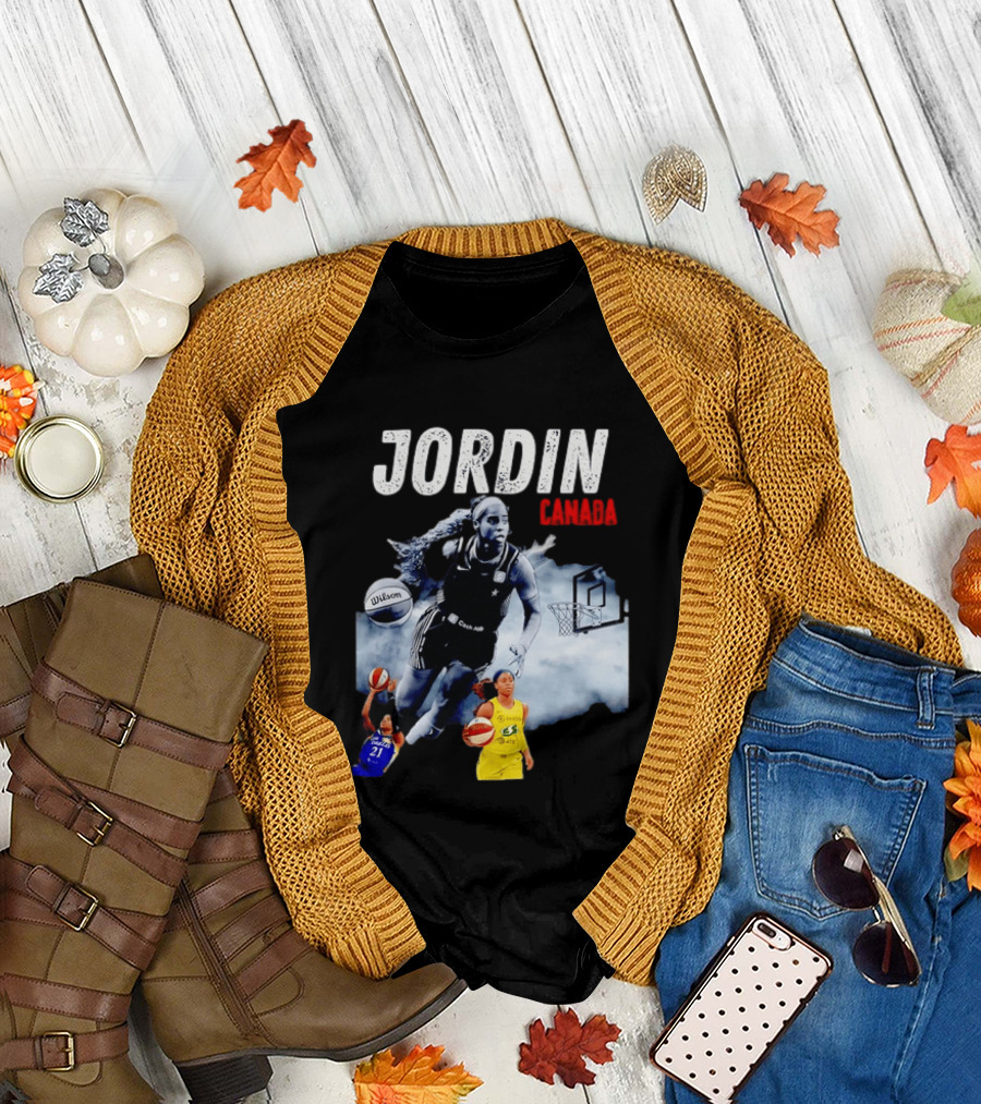 Jordin Canada Los Angeles Basketball Star Wilson Ball Slam Dunk T-Shirt