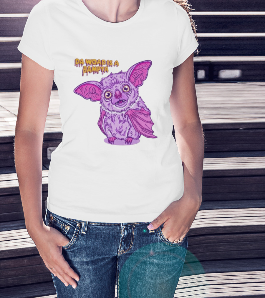 Da Woad Is A Bampya Purple Bat Vampire Cartoon T-Shirt