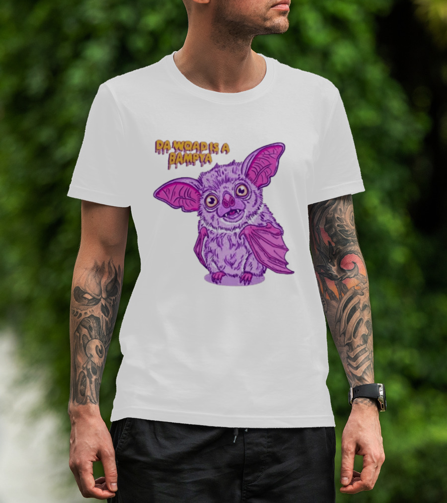 Da Woad Is A Bampya Purple Bat Vampire Cartoon T-Shirt