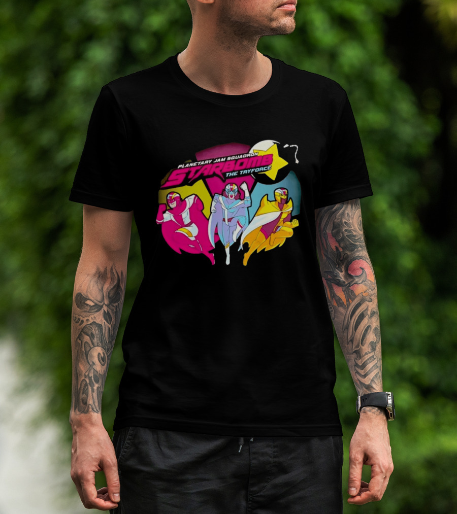 Planetary Jam Squadron Starbomb The Tryforce Retro Heroes T-Shirt