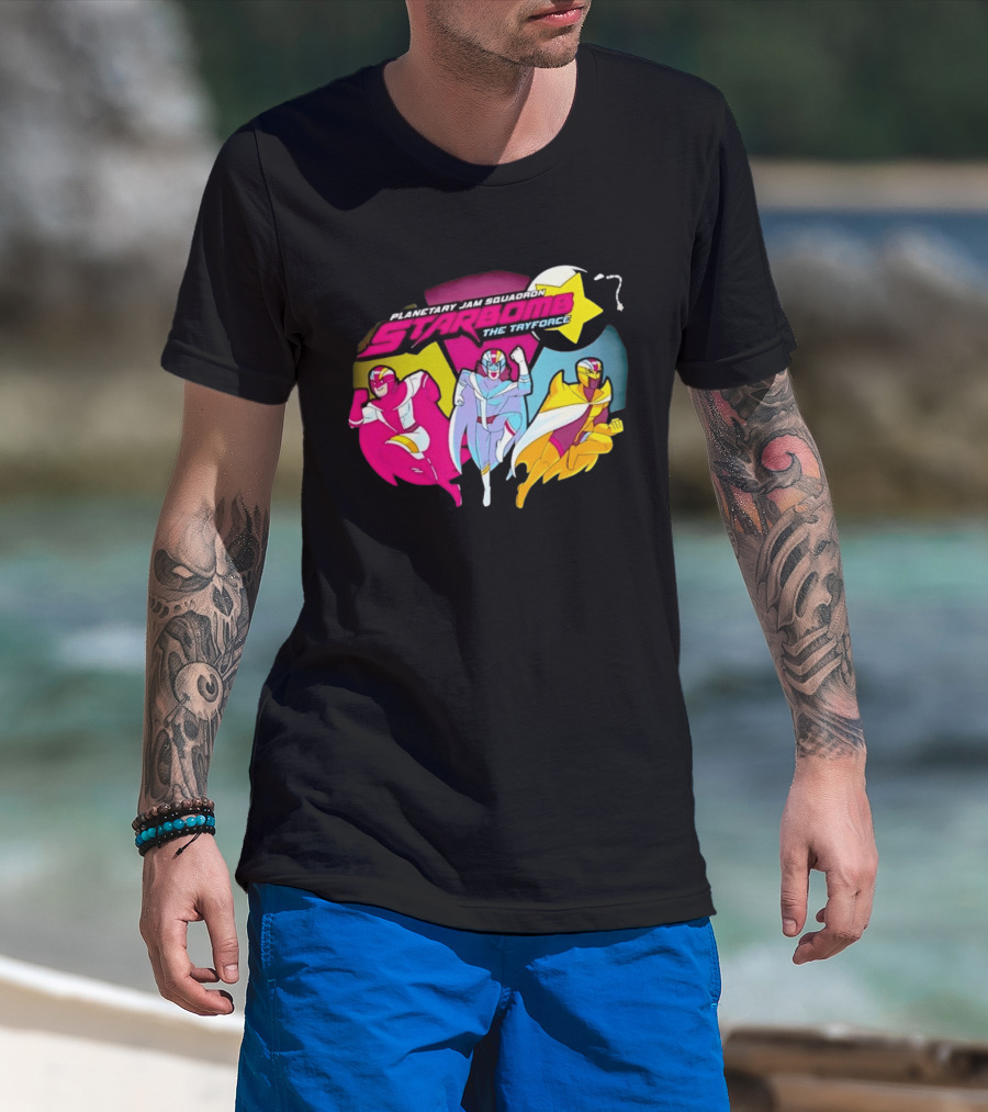 Planetary Jam Squadron Starbomb The Tryforce Retro Heroes T-Shirt