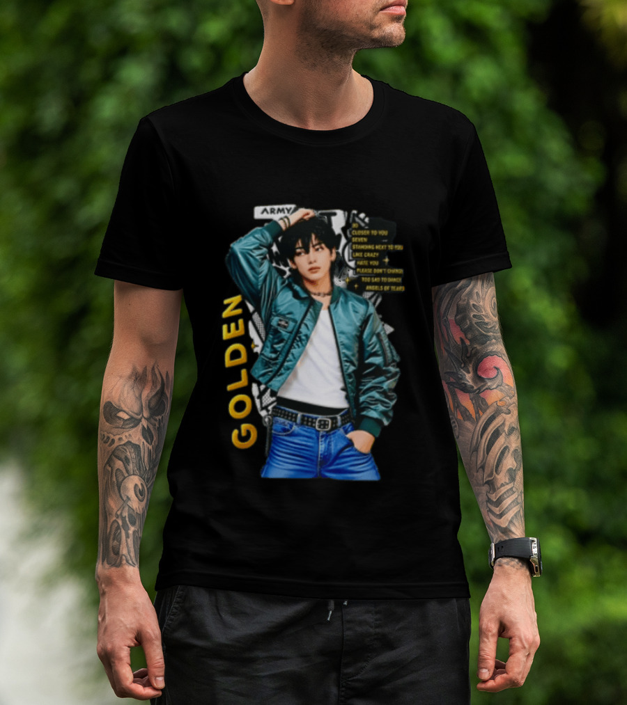 Jungkook Seven Golden Army Bomber Jacket Fashion Trend T-Shirt