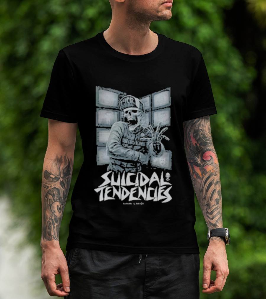 Suicidal Tendencies Institutionalized Skeleton Holding Beaker By Jim 'Taz' Evans T-Shirt