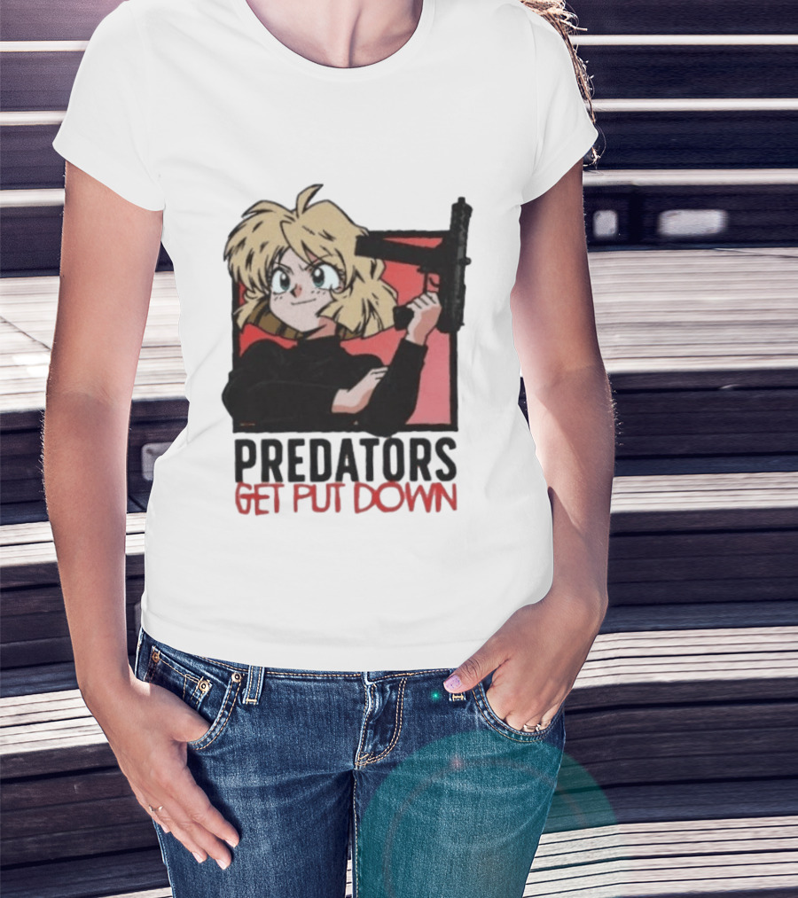 Predators Get Put Down Minnie May Gunsmith Cats Anime T-Shirt
